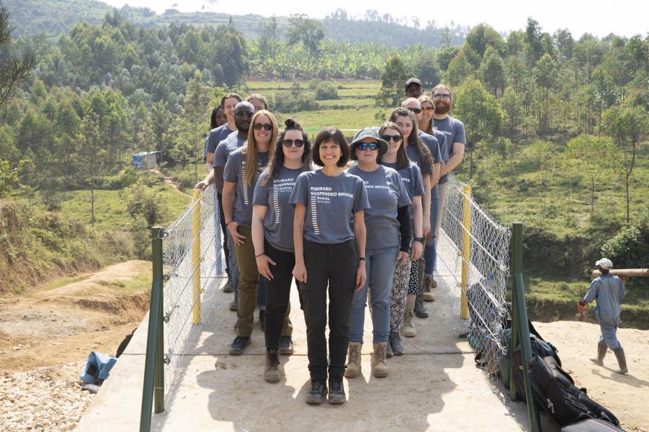 B2P team standing on the Kibiraro bridge