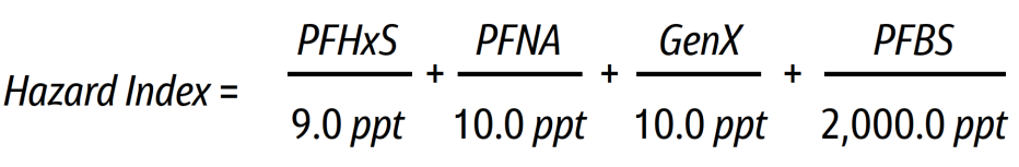 PFAS MCLs formula