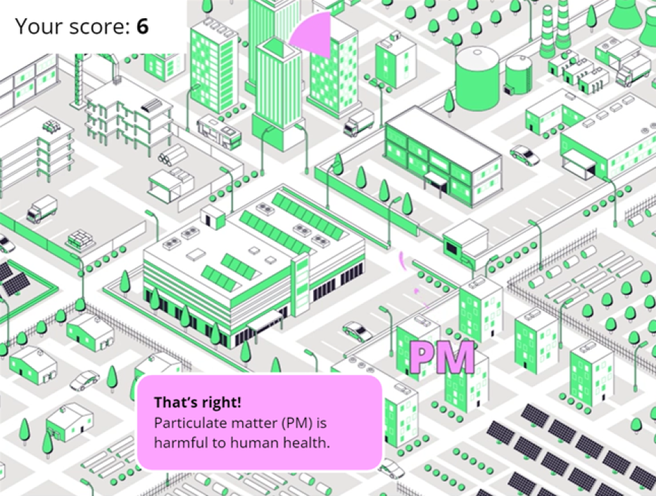 educational activity for Essex Air Quality Website