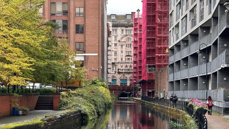 Greater Manchester - view of river with buildings either side