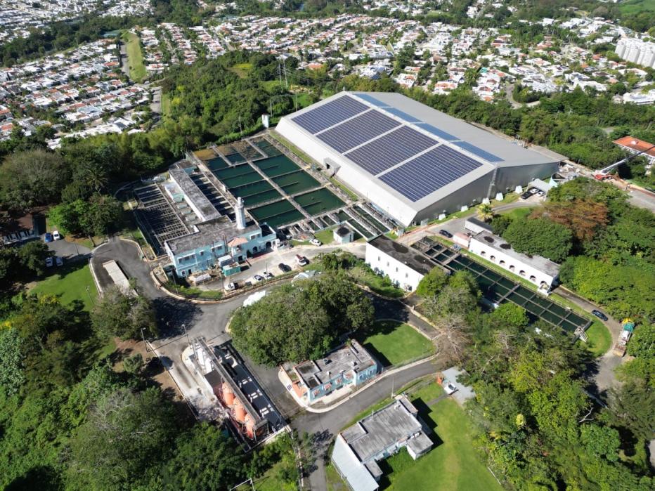 Aerial view of Puerto Rico water and wastewater facility
