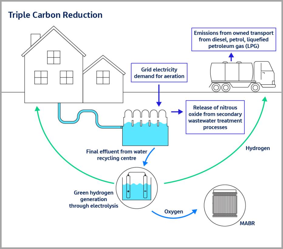 Diagram showcasing triple carbon reduction