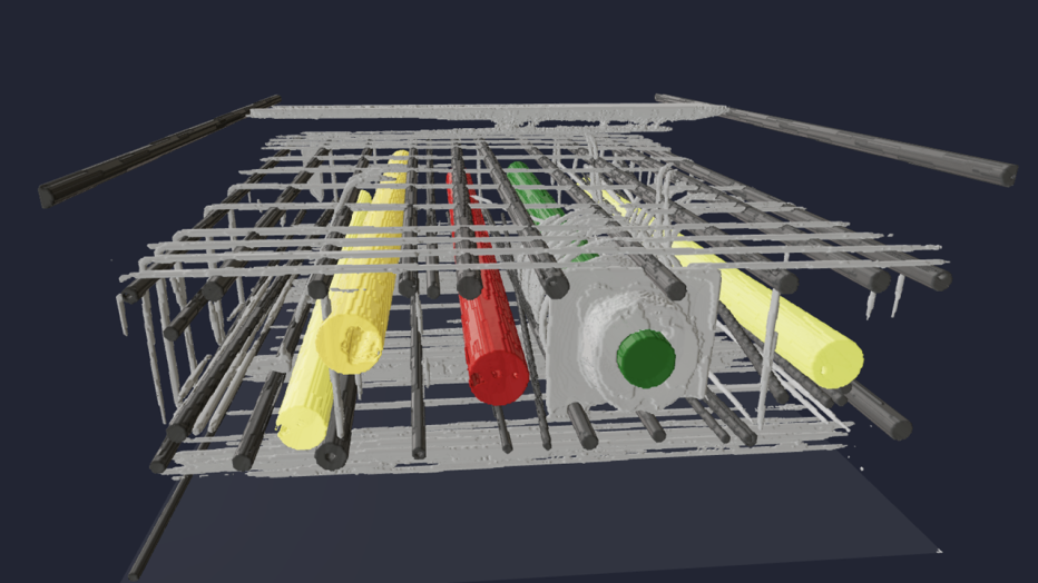 Scan of a structure beneath concrete surface