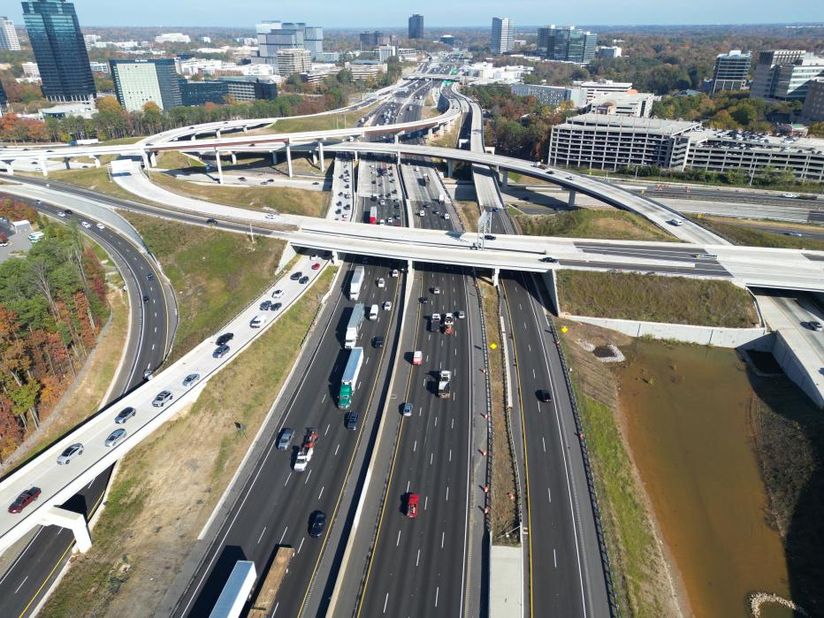 Intersection aerial view