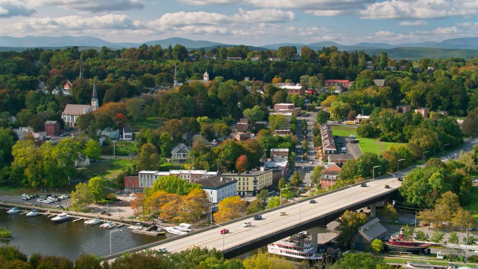 Sky view of Kingston, New York