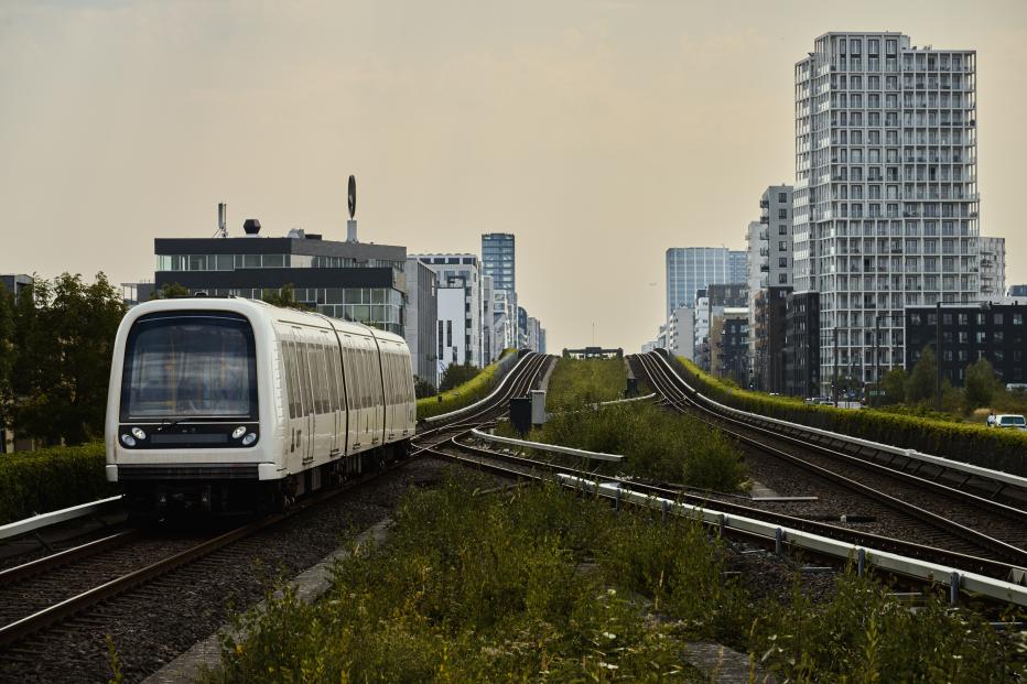 metro train on tracks