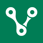 Abstract symbol - green square with v shape