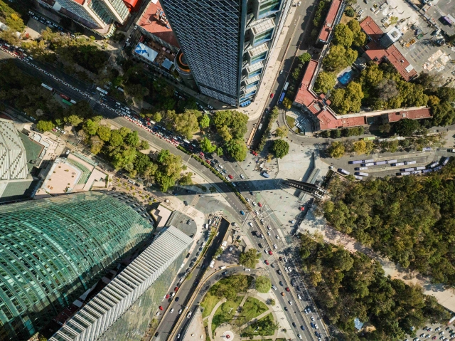 city bird view