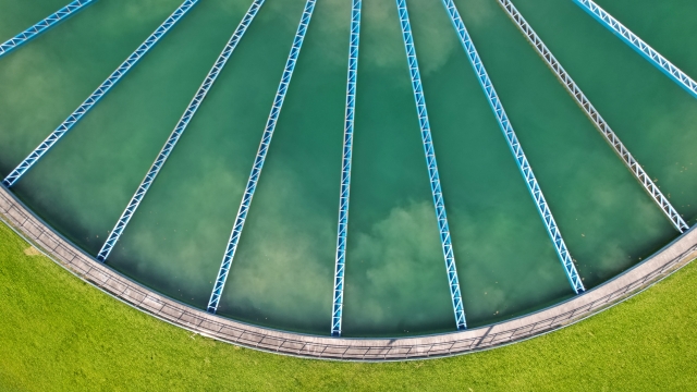 Aerial view of wastewater