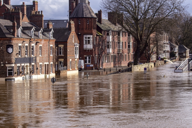 a flooded town